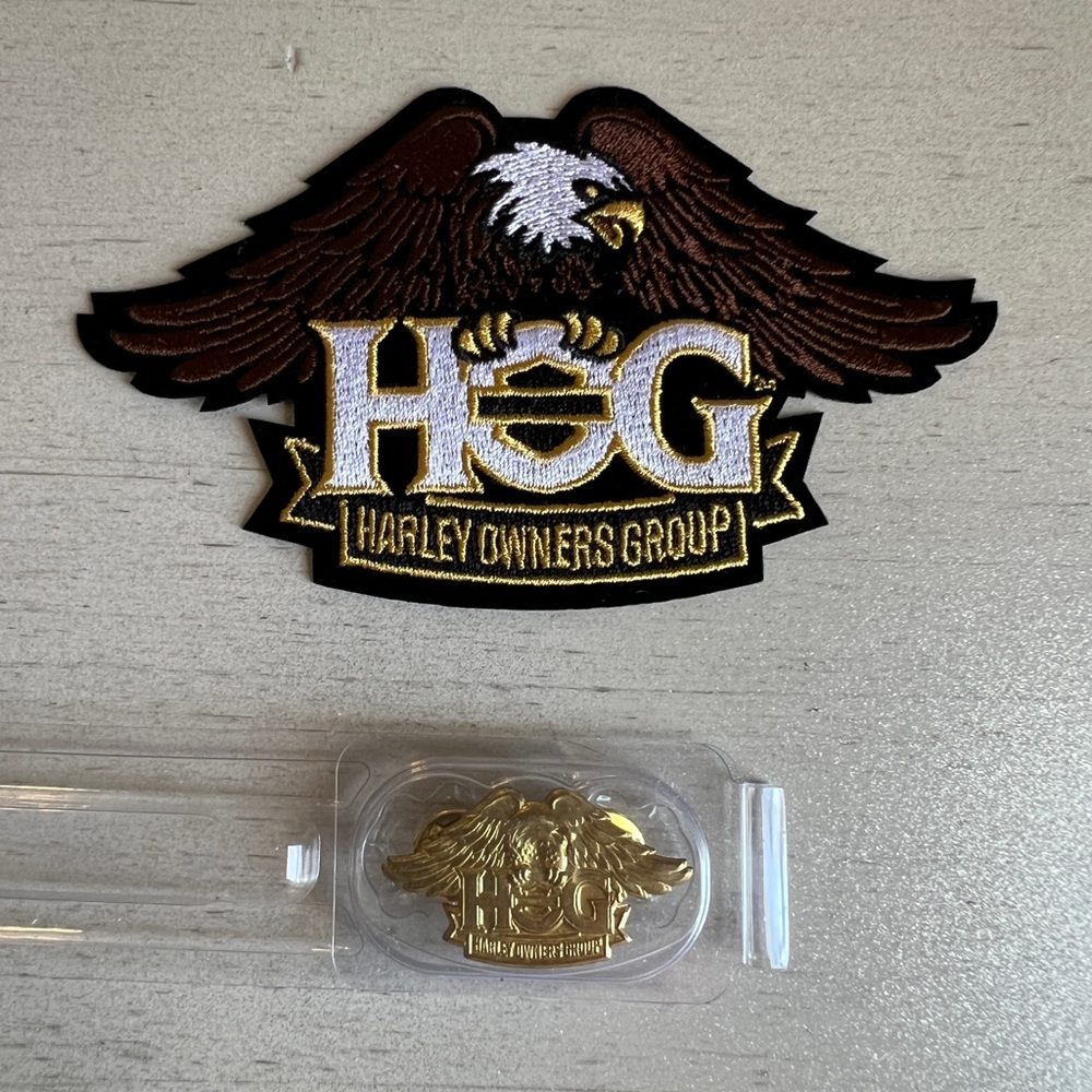 Harley Davidson Patch and Pin Set.